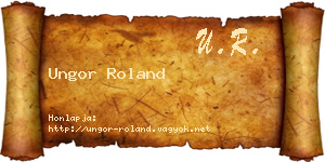 Ungor Roland névjegykártya